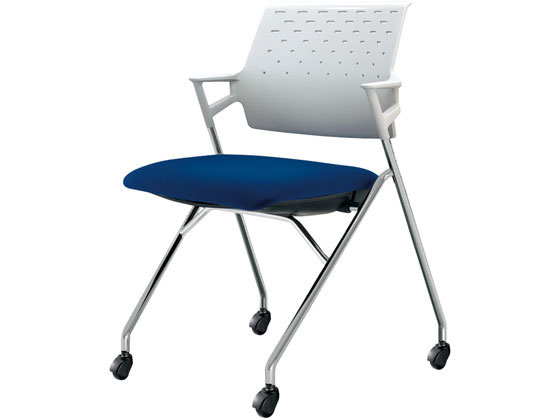 【ポイント2倍★19日20:00〜26日1:59迄】【メーカー直送】コクヨ ピエガ 背樹脂 ホワイトシェル メッキ脚 プルシアンブルー(V)【代引不可】【組立・設置・送料無料】ミーティングチェア オフィス家具