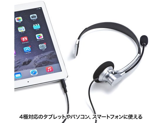 サンワサプライ/4極対応ヘッドセット/MM-HS402SV