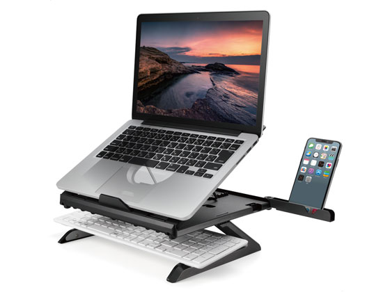 【レビュー投稿で100円OFFクーポン】エレコム 折りたたみノートPCスタンド 8段階・脚付 PCA-LTSH8BK ス..