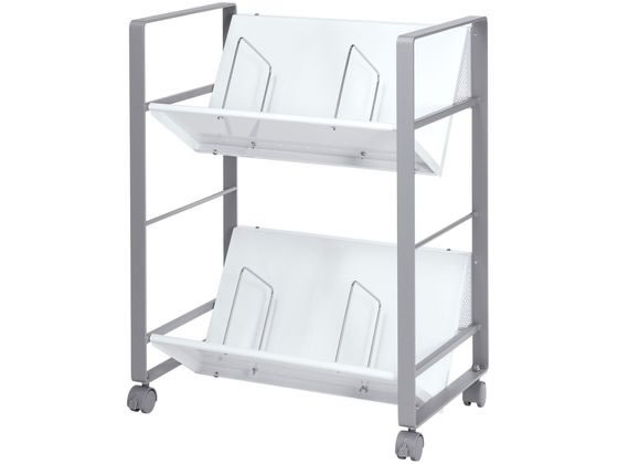 【レビュー投稿で100円OFFクーポン】【メーカー直送】サンワサプライ ファイルワゴン 2段タイプ・棚板斜め設計 WG-50N2【代引不可】【お客様組立】ファイルワゴン パソコンラック プリンタ台 オフィスデスク 事務机 オフィス家具