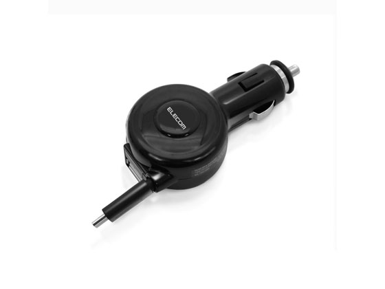 【マラソン限定★ポイント2倍】【お取り寄せ】エレコム 車載充電器 3A 巻取Type-C&USB 60cm MPA-CCC04BK スマートフォン関連品 スマホ タブレット関連品
