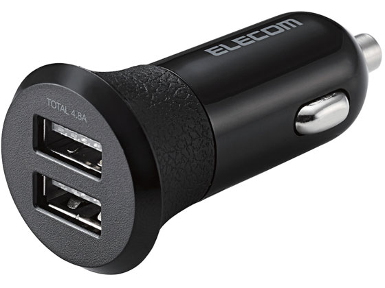 【マラソン限定★ポイント2倍】【お取り寄せ】エレコム 車載充電器 4.8A 2ポート EC-DC03BK スマートフォン関連品 スマホ タブレット関連品