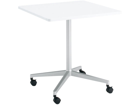 【レビュー投稿で100円OFFクーポン】【メーカー直送】コクヨ ジュート 単柱シルバー脚 W750正方形(ラウンド)白 キャスター【代引不可】【組立・設置・送料無料】正方形 長方形 ミーティングテーブル 会議用テーブル 長机 オフィス家具