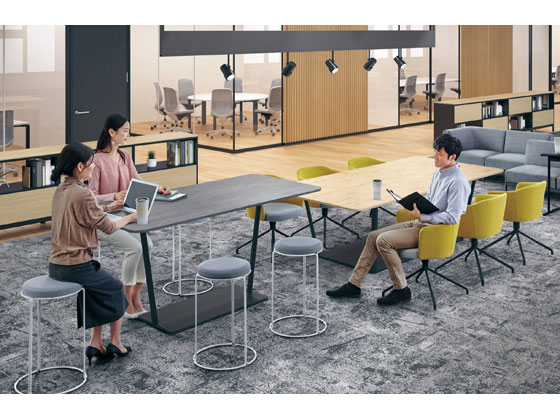 【メーカー直送】コクヨ リージョン 角形 ミドルローテーブル黒脚 W2100 ペブル【代引不可】【組立・設置・送料無料】 ミーティング用テーブル ミーティングテーブル ミーティング用 [3]