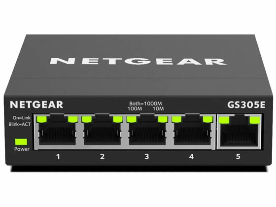 【お取り寄せ】NETGEAR ギガ5ポート アンマネージプラス スイッチ GS305E-100JPS VLANスイッチ HUB ネットワーク機器 PC周辺機器