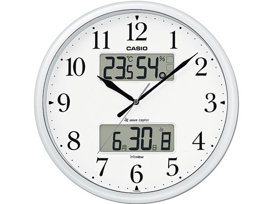 【レビュー投稿で100円OFFクーポン】カシオ 電波掛時計 生活環境お知らせクロック ITM-660NJ-8JF 掛け時計 時計