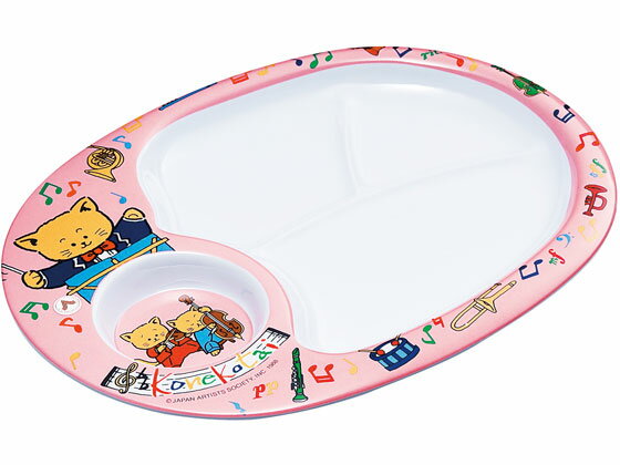 【レビュー投稿で100円OFFクーポン】【お取り寄せ】エンテック お子様ランチ皿 こねこたい ピンク L-102 新幹線くんシリーズ メラミンお子様食器 お子様食器 キッチン テーブル