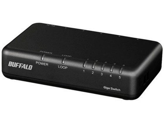 【スーパーSALE★クーポン＆11日9:59迄ポイント2倍】 【お取り寄せ】バッファロー スイッチングハブ 電源外付 5ポート LSW6-GT-5EP BK スイッチングハブ ネットワーク機器 パソコン 家電