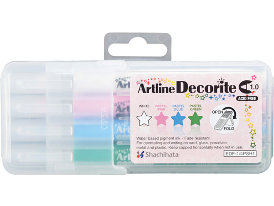 【レビュー投稿で100円OFFクーポン】【お取り寄せ】シヤチハタ デコライト 丸1 4色セット1 EDF-1 4PSH1 多色セット 水性ペン 水性マーカー