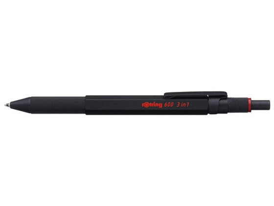 ロットリング ボールペン 【お取り寄せ】ロットリング 600 3in1 マルチペン ブラック 2121116 シャープペン付き 油性ボールペン 多色 多機能