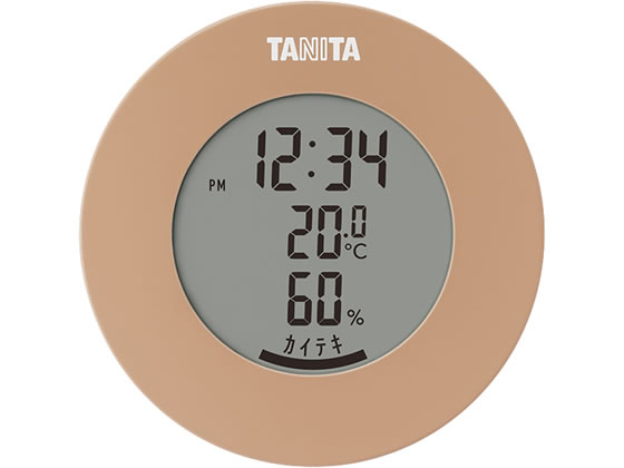 楽天ココデカウ【お取り寄せ】タニタ デジタル温湿度計 ライトブラウン TT-585-BR 温度計 湿度計 時計 家電