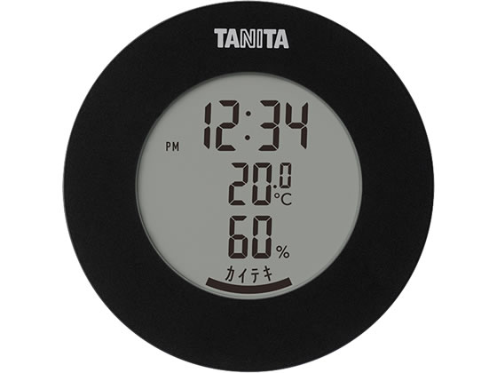 楽天ココデカウ【お取り寄せ】タニタ デジタル温湿度計 ブラック TT-585-BK 温度計 湿度計 時計 家電