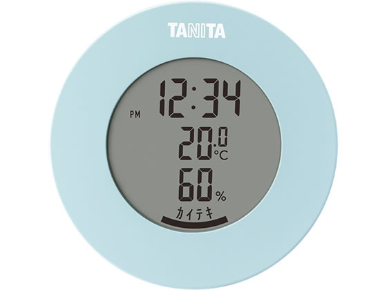 楽天ココデカウタニタ デジタル温湿度計 ライトブルー TT-585-BL 温度計 湿度計 時計 家電