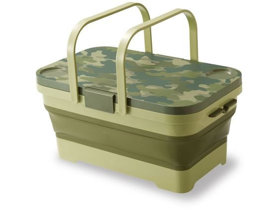 【レビュー投稿で100円OFFクーポン】【お取り寄せ】伊勢藤 折りたたみバスケット&テーブル MILARGO グリーン I-582 収納家具 インテリア 収納