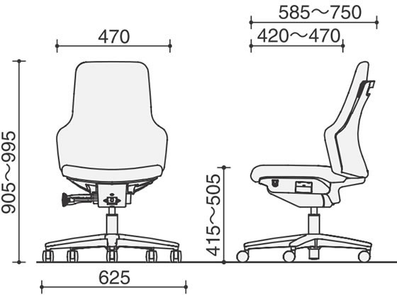【メーカー直送】コクヨ グーフォ ハイバック ブラックシェル肘無 ターコイズ ウレタンキャスター【代引不可】【組立・設置・送料無料】 肘なし 布張りチェア オフィスチェア [2]
