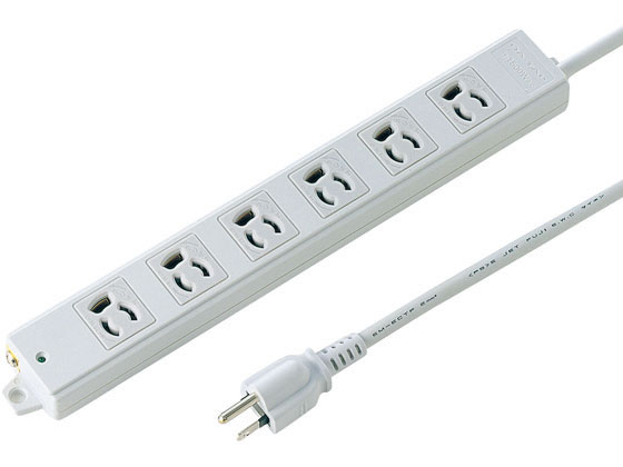 【お取り寄せ】サンワサプライ 工事物件タップ 3P・6個口・5m TAP-KE6-5 コード付き電源タップ3ピン 電源タップ OAタップ 配線パーツ 家電