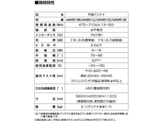 【レビュー投稿で100円OFFクーポン】送料無料【お取り寄せ】DXアンテナ UHF平面アンテナ 強電界中電界地 20素子 UAH201(W) テレビアンテナ アンテナ取付金具 パーツ アンテナ AV関連品 テレビ オーディオ 家電
