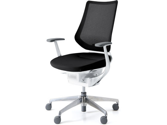 【レビュー投稿で100円OFFクーポン】【メーカー直送】コクヨ イング メッシュ・バーチカル ホワイトシェル アルミ脚 ブラックV【代引不可】【組立・設置・送料無料】肘付き 固定肘タイプ メッシュチェア オフィスチェア オフィス家具