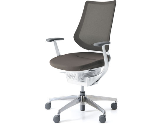 【マラソン限定★2000円クーポン＆ポイント2倍】【メーカー直送】コクヨ イング メッシュ・バーチカル ホワイトシェル アルミ脚 ダークグレージュV【代引不可】【組立・設置・送料無料】肘付き 固定肘タイプ メッシュチェア オフィスチェア オフィス家具