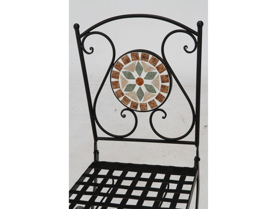 【レビュー投稿で100円OFFクーポン】【メーカー直送】不二貿易 モザイクチェアー花柄 2脚セット 10658【代引不可】チェア ベンチ ガーデンファニチャー 屋外家具 インテリア 収納 [2]