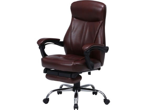 【レビュー投稿で100円OFFクーポン】【メーカー直送】不二貿易 リクライニングチェア ゼクス ブラウン 15504【代引不可】【お客様組立】肘付き 可動肘タイプ レザーチェア オフィスチェア オフィス家具