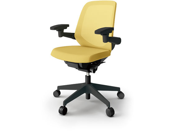 【楽天大感謝祭限定★26日9:59迄ポイント2倍】【メーカー直送】イトーキ ノートチェア ローバック 可動肘 本体ブラック カナリアイエロー【代引不可】【組立・設置・送料無料】肘付き 可動肘タイプ メッシュチェア オフィスチェア オフィス家具