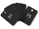 【レビュー投稿で100円OFFクーポン】【お取り寄せ】オープン工業 スチロール番号札 角型 51~75 黒 BF-56-BK 番号札 名札 キーホルダー