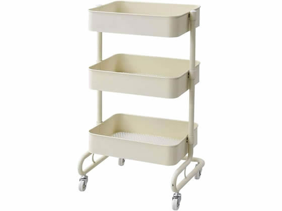 【レビュー投稿で100円OFFクーポン】【お取り寄せ】YAMAZEN キッチンワゴン LBT-3-IV キッチンワゴン ..