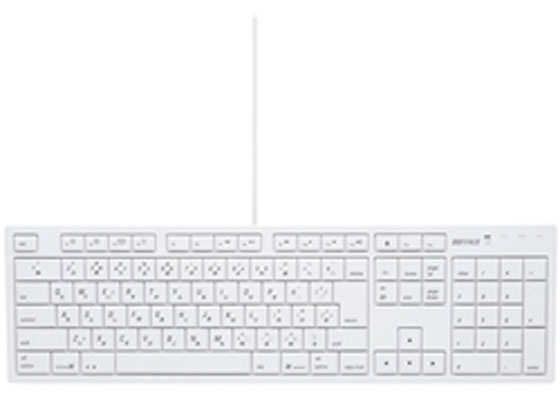 【楽天スーパーSALE限定★最大20%OFF＆2,000円クーポン】【お取り寄せ】バッファロー フルキーボード USB接続 Macモデル ホワイト BSKBM01WH
