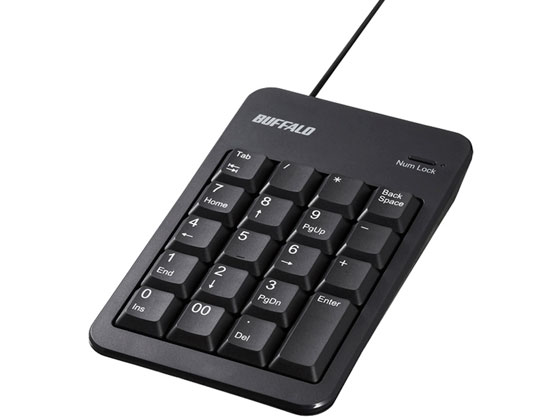 【レビュー投稿で100円OFFクーポン】【お取り寄せ】バッファロー 有線テンキーボード TabキーUSB付 ブラック BSTKH100BK テンキー マウス キーボード 入力機器 パソコン 家電