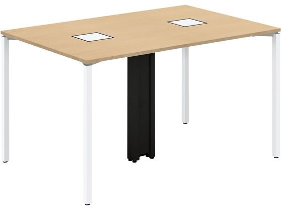 【メーカー直送】コクヨ ワークフィット カウンター両面 W1800D1200 オーク×白脚 アジャスター【代引不可】【組立・設置・送料無料】 正方形 長方形 ミーティングテーブル 会議用テーブル 長机 オフィス家具