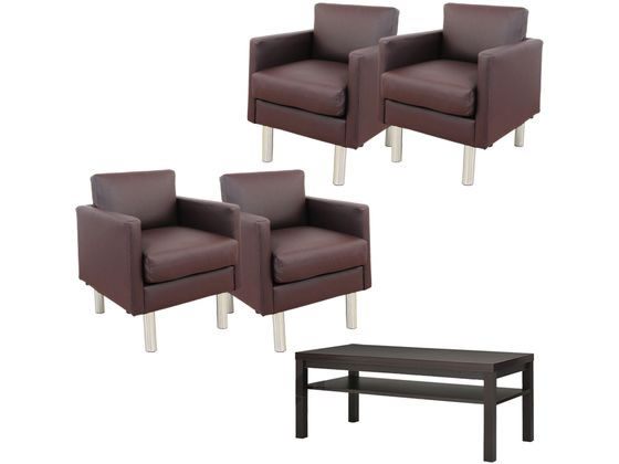 【ブラックフライデー限定★27日9:59迄店内ポイント2倍】【メーカー直送】Netforce シャルマン 応接5点 ..