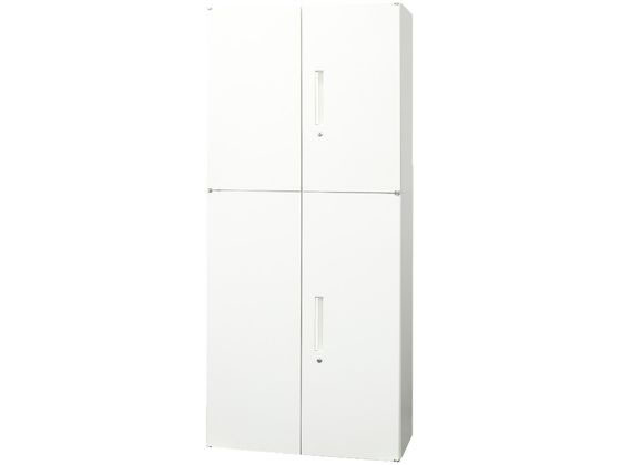 Netforce 両開き書庫 2段／3段 幅800×奥行400 ホワイト両開き書庫 スチールキャビネット ロッカー オフィス家具