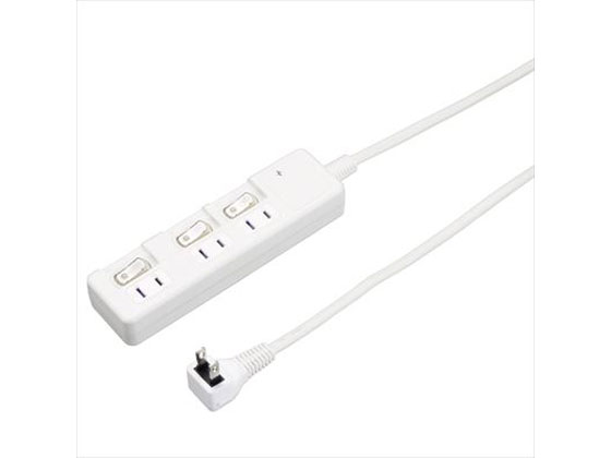 【お取り寄せ】ヤザワ 節電タップ 雷ガード付 3個口 1m ホワイト H8KS331WH コード付き電源タップ2ピン 電源タップ OAタップ 配線パーツ 家電 cocodecow-10261562 ココデカウ パッケージ画像