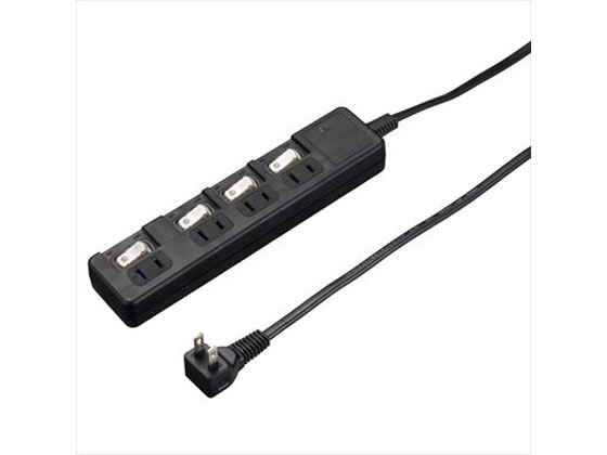 【ポイント2倍★19日20:00〜26日1:59迄】【お取り寄せ】ヤザワ 節電タップ 雷ガード付 4個口 3m ブラック H8KS443BK コード付き電源タップ2ピン 電源タップ OAタップ 配線パーツ 家電