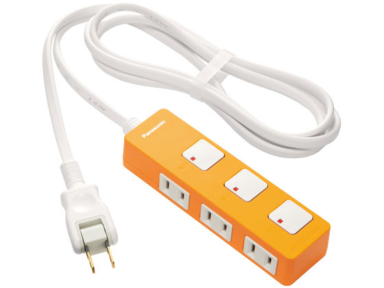 【お取り寄せ】パナソニック ザ・タップZ 3個口 2m オレンジ WHS2523JP コード付き電源タップ2ピン 電源タップ OAタップ 配線パーツ 家電 cocodecow-10264517 ココデカウ パッケージ画像