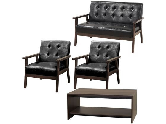 【レビュー投稿で100円OFFクーポン】【メーカー直送】Netforce アニータ 応接4点セット 4人用 ソファ ..