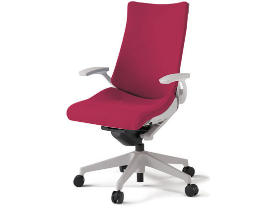 【メーカー直送】イトーキ アクトチェア 布張ハイ 本体灰樹脂脚LS付 固定肘レッド【代引不可】【組立・設置・送料無料】 肘付き　固定肘タイプ 布張りチェア オフィスチェア オフィス家具