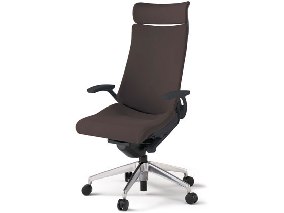 【メーカー直送】イトーキ アクトチェア 布張EXハイ 本体黒アルミ脚 固定肘ブラウン【代引不可】【組立・設置・送料無料】 肘付き　固定肘タイプ 布張りチェア オフィスチェア オフィス家具