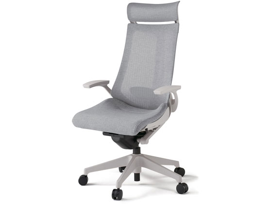 【メーカー直送】イトーキ アクトチェア メッシュEXハイ 本体灰樹脂脚LS付 固定肘WHグレー【代引不可】【組立・設置・送料無料】