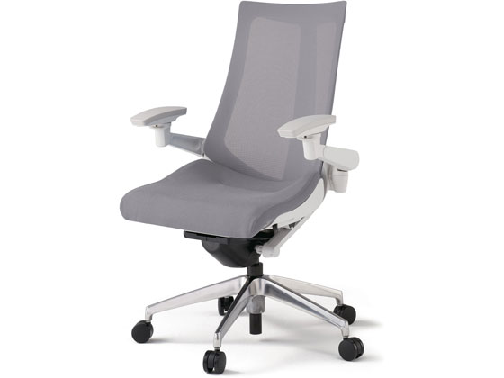 ＼10/4~10/17 9:59まで★店内全品ポイント2倍以上／ 【メーカー直送】イトーキ アクトチェア メッシュハイ 本体白アルミ脚 可動肘LTグレー【代引不可】【組立・設置・送料無料】 肘付き 可動肘タイプ メッシュチェア オフィスチェア