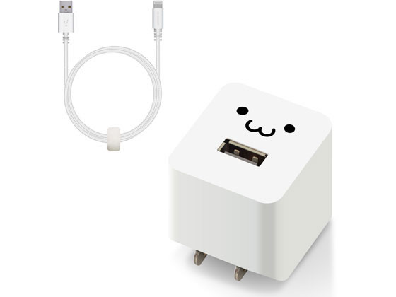 【ブラックフライデー限定★27日9:59迄店内ポイント2倍】エレコム AC充電器 高耐久Lightningケーブル1.0m しろちゃん MPA-ACL08WF ...