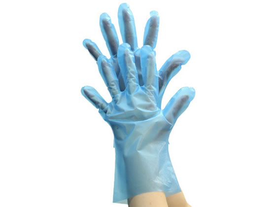 オザックス ストレッチポリ手袋 Z ブルー SS 100枚 00453069 使いきり手袋 ポリエチレン 作業用手袋 軍足 作業