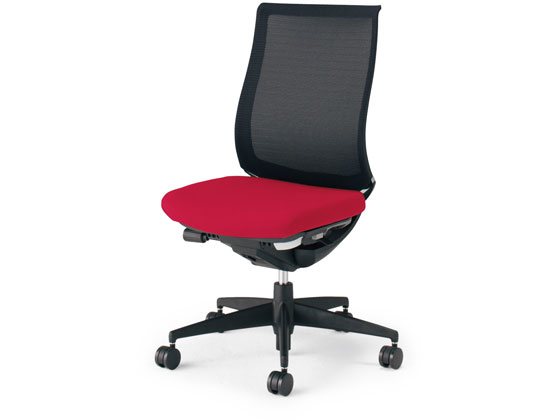 【レビュー投稿で100円OFFクーポン】【メーカー直送】コクヨ ベゼル モデレート 肘無 樹脂脚 本体黒 カーマイン W【代引不可】【組立・設置・送料無料】肘なし メッシュチェア オフィスチェア オフィス家具