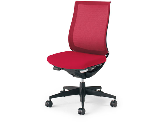 【レビュー投稿で100円OFFクーポン】【メーカー直送】コクヨ ベゼル モデレート 肘無 樹脂脚 本体黒 カーマイン W【代引不可】【組立・設置・送料無料】肘なし メッシュチェア オフィスチェア オフィス家具