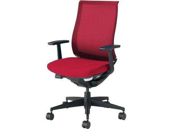 【レビュー投稿で100円OFFクーポン】【メーカー直送】コクヨ ベゼル モデレート T型肘 樹脂脚 カーマイン Vキャスター【代引不可】【組立・設置・送料無料】肘付き 固定肘タイプ メッシュチェア オフィスチェア オフィス家具