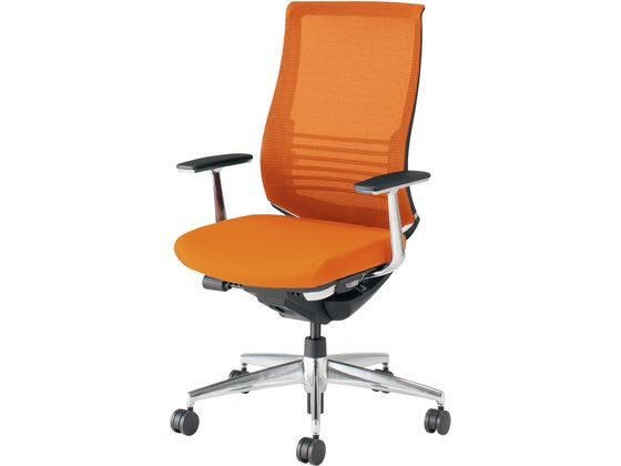 【マラソン限定2,000円クーポン★20日〜27日9:59迄ポイント2倍】 【メーカー直送】コクヨ ベゼル ファンクショナル アルミ肘 アルミ脚 タンジェリン Wキャスター【代引不可】【組立・設置・送料無料】 肘付き 固定肘タイプ メッシュチェア オフィスチェア