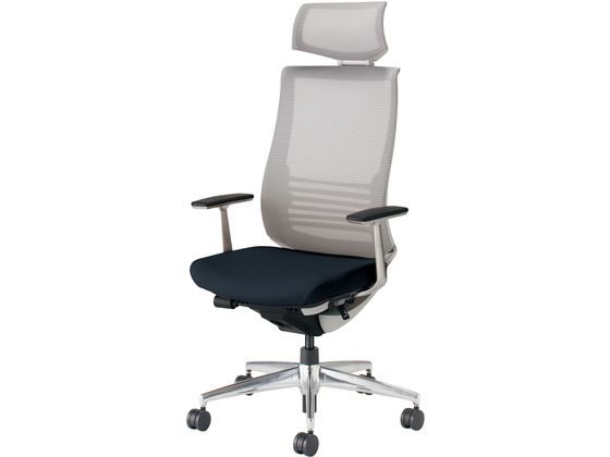 【楽天大感謝祭限定★26日9:59迄ポイント2倍】【メーカー直送】コクヨ ベゼル ヘッドレスト付 アルミ肘 アルミ脚 ブラック Vキャスター【代引不可】【組立・設置・送料無料】肘付き 固定肘タイプ メッシュチェア オフィスチェア オフィス家具