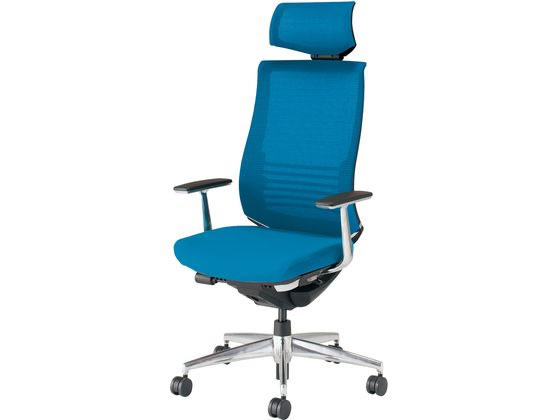 【楽天大感謝祭限定★26日9:59迄ポイント2倍】【メーカー直送】コクヨ ベゼル ヘッドレスト付 アルミ肘 アルミ脚 ターコイズ Wキャスター【代引不可】【組立・設置・送料無料】肘付き 固定肘タイプ メッシュチェア オフィスチェア オフィス家具