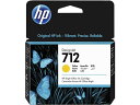 【レビュー投稿で100円OFFクーポン】HP インクカートリッジ イエロー 29ml HP712 3ED69A ヒューレットパッカード HPイエロー インクジェットカートリッジ インクカートリッジ トナー